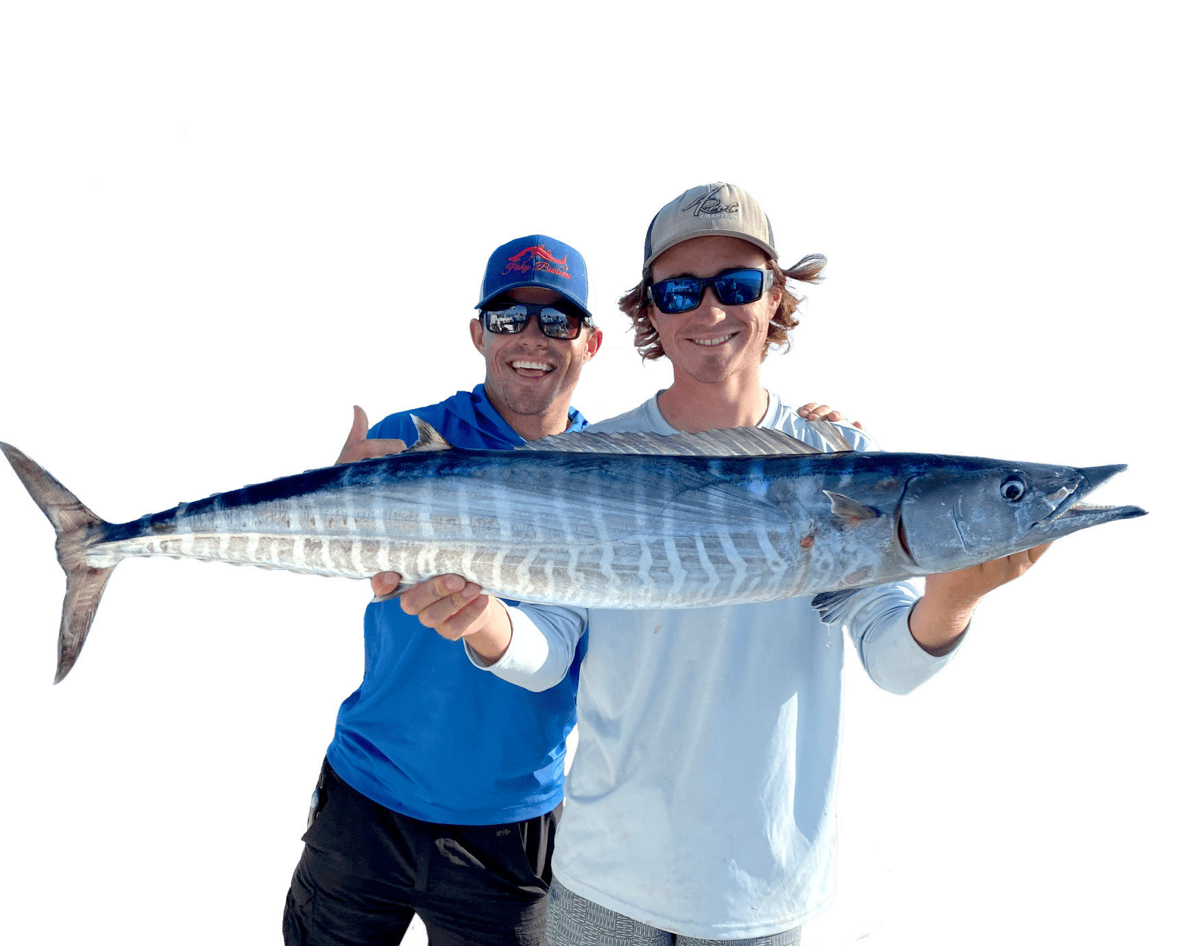 Captain Drew with adult male posing with a fish, islamorada fishing charters